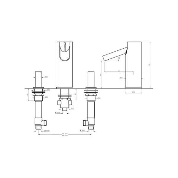 ARTIZE | 3 Hole Basin Mixer Faucets | Fleur